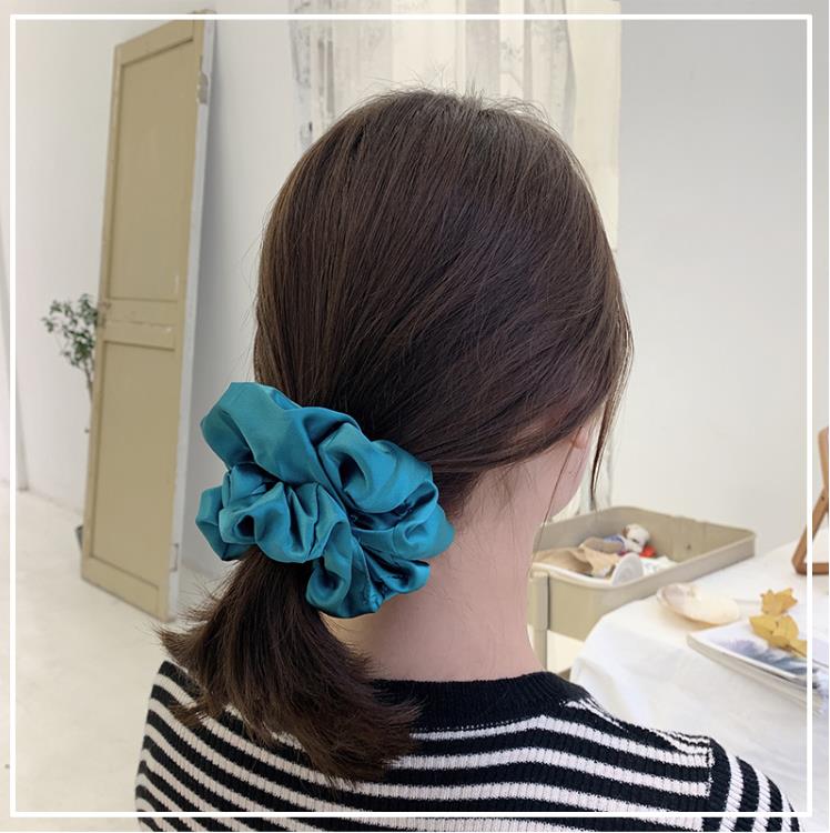 Solid Color Satin Fabric Hair Elastic Scrunchies Band Ties Accessories Ponytail Holder for Braids AWYQYH CN;HEN Big