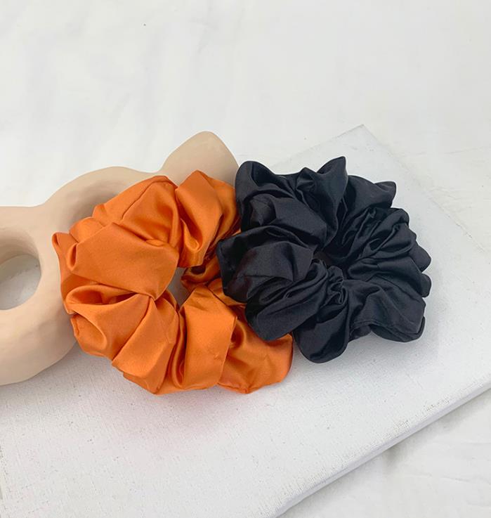 Solid Color Satin Fabric Hair Elastic Scrunchies Band Ties Accessories Ponytail Holder for Braids AWYQYH CN;HEN Big