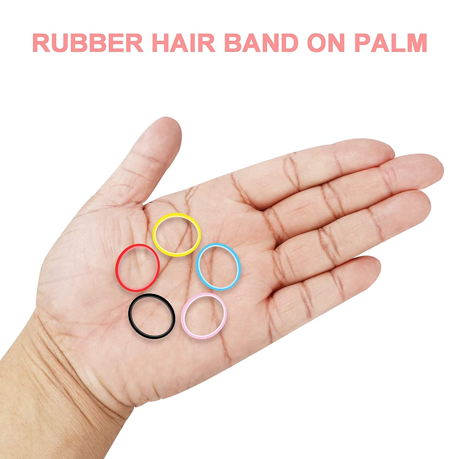 Multicolor Rubber Elastic Hair Ties,Elastic Hair Tie-Diameter in Around 20mm,Durable Cute Hair Bands for Little Baby Gir