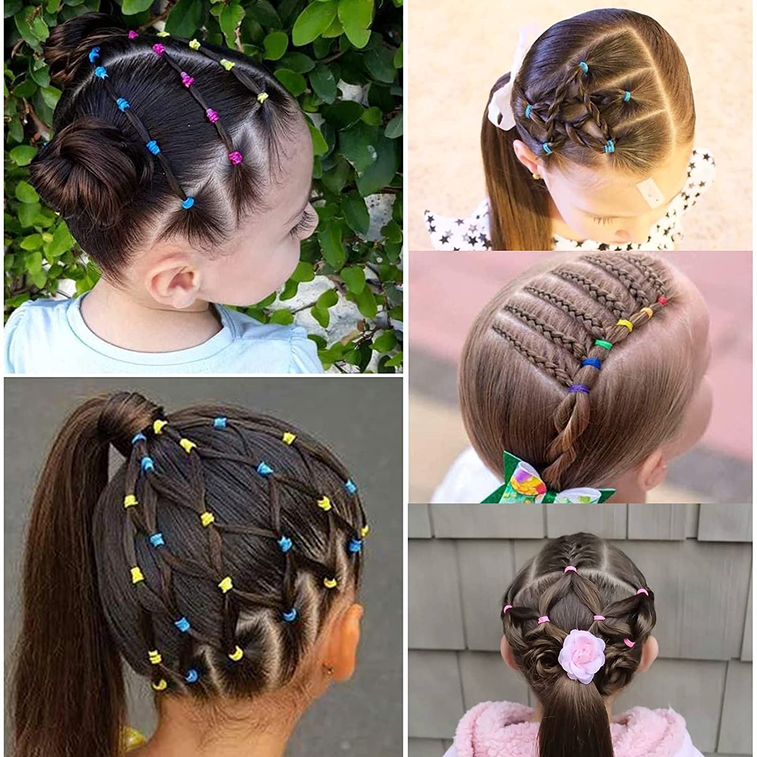 Multicolor Rubber Elastic Hair Ties,Elastic Hair Tie-Diameter in Around 20mm,Durable Cute Hair Bands for Little Baby Gir