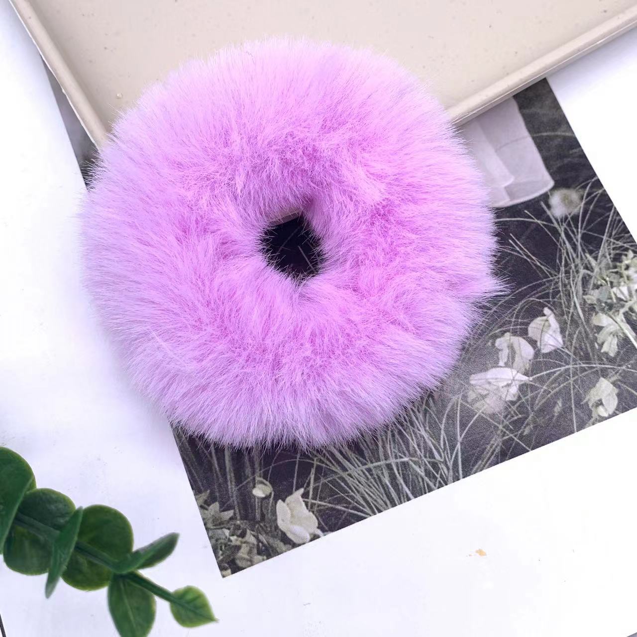 Hot sale 1 PC Classic Multi-color Artificial Rabbit Fur Cute Hair Tie Fluffy Hair Scrunchies Party Girl Elastic Scruchie
