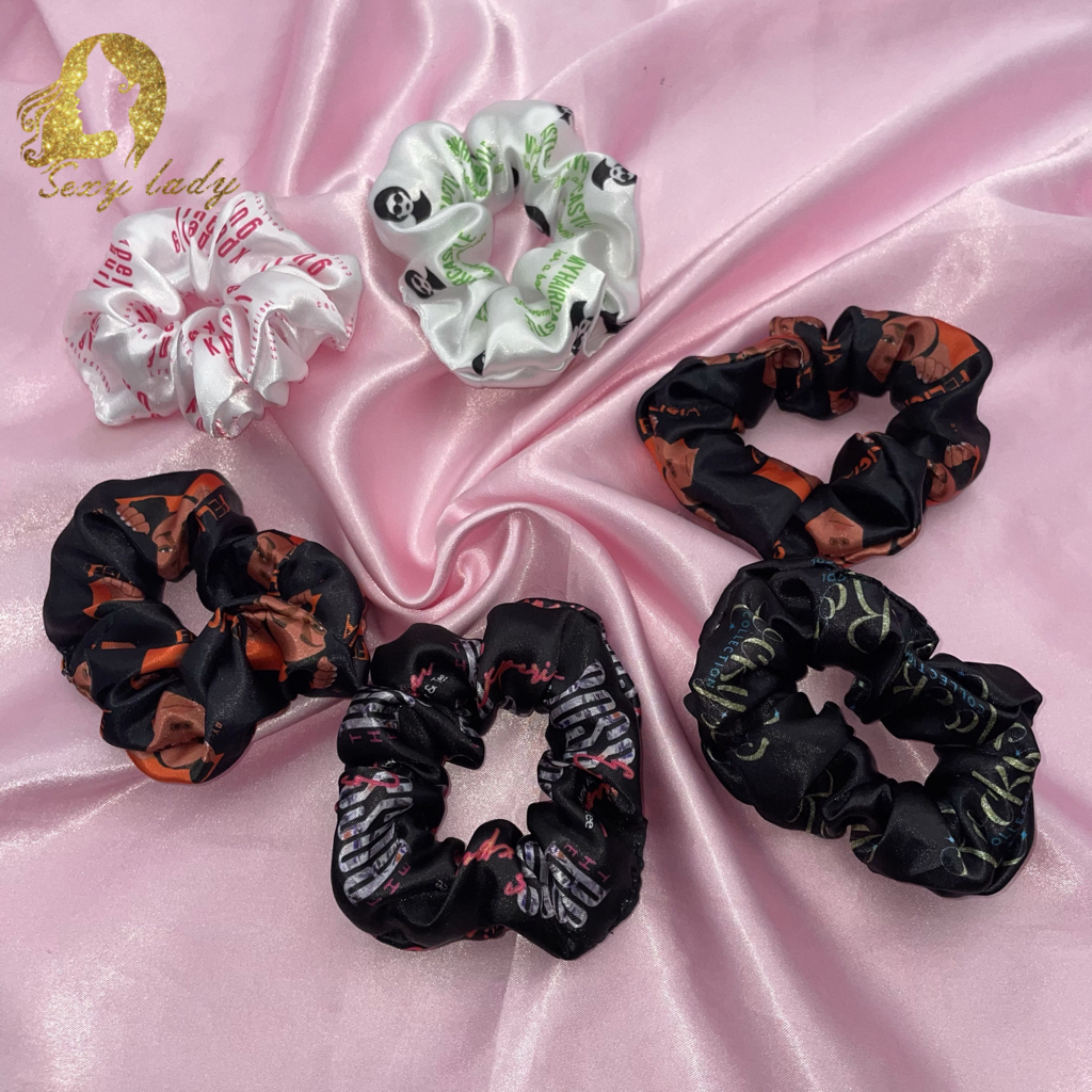 luxury high quality silk Hair Band  Stain Scrunchines Hair Ties Elastic for girls women