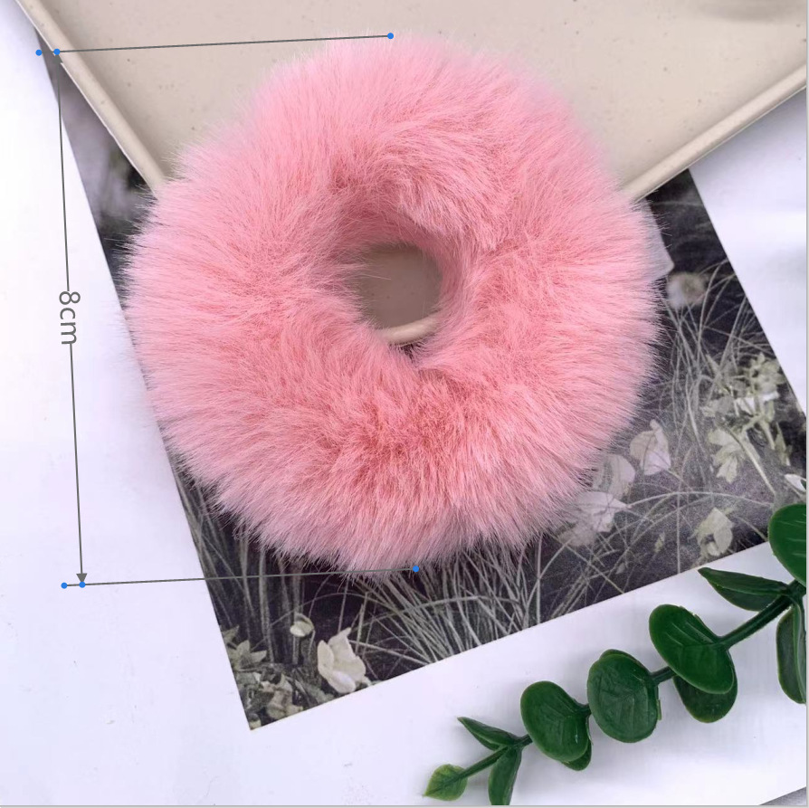 Hot sale 1 PC Classic Multi-color Artificial Rabbit Fur Cute Hair Tie Fluffy Hair Scrunchies Party Girl Elastic Scruchie