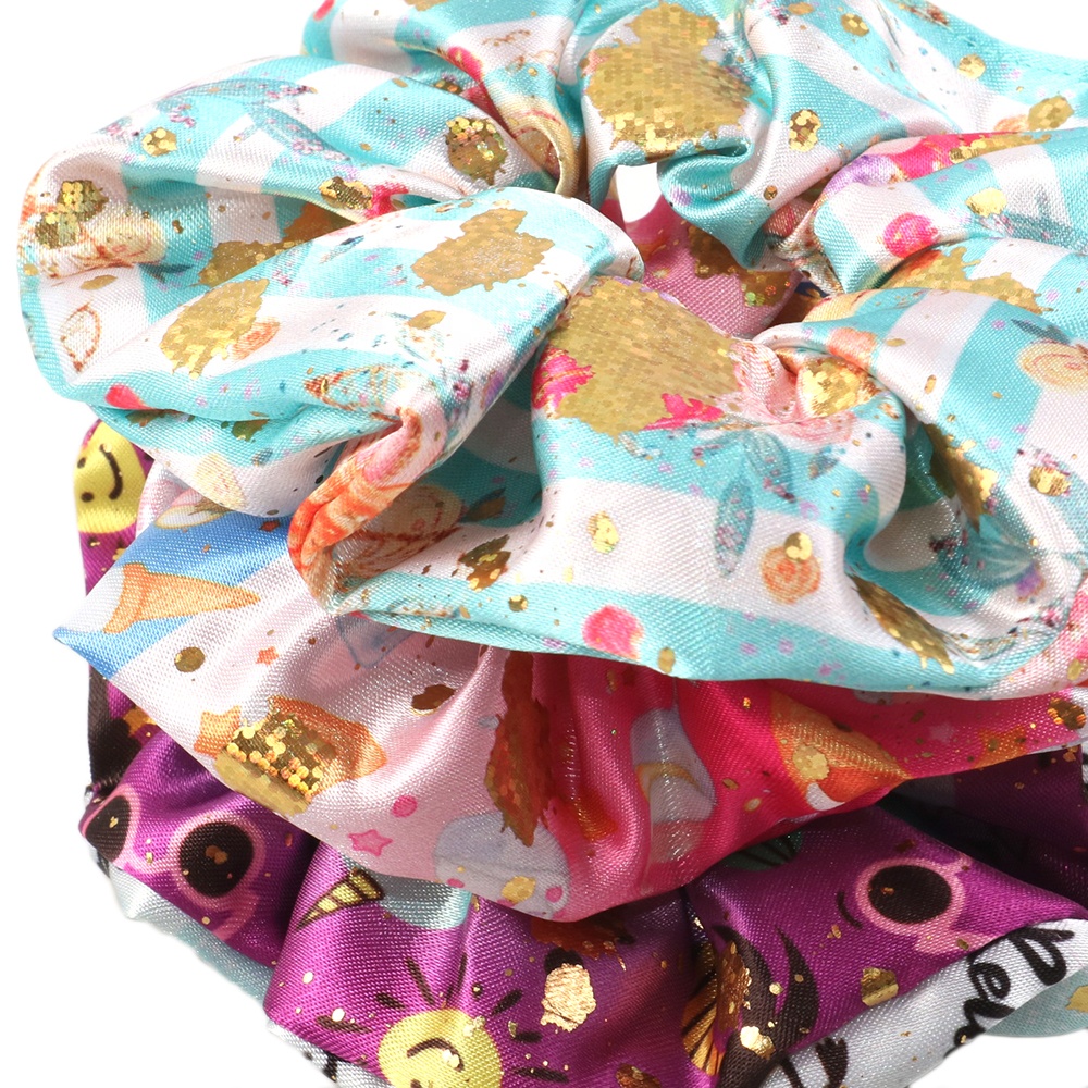 Holographic Gold Hair Scrunchies Ponytail Holder Hair Ties For Women Girls 1103010