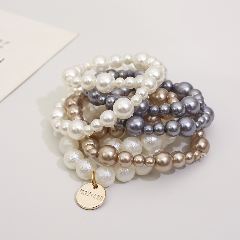 New Design Temperament Imitation Pearl Hair Ties Sweet Versatile Bead Hair Band For Girls 