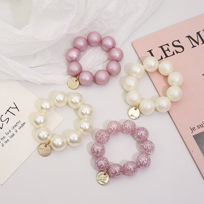 New Design Temperament Imitation Pearl Hair Ties Sweet Versatile Bead Hair Band For Girls 