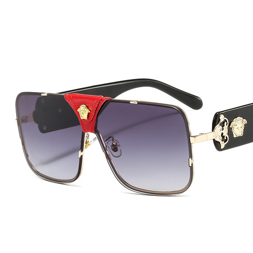 Human head metal one-piece grimace sunglasses men's and women's fashion colored sunglasses