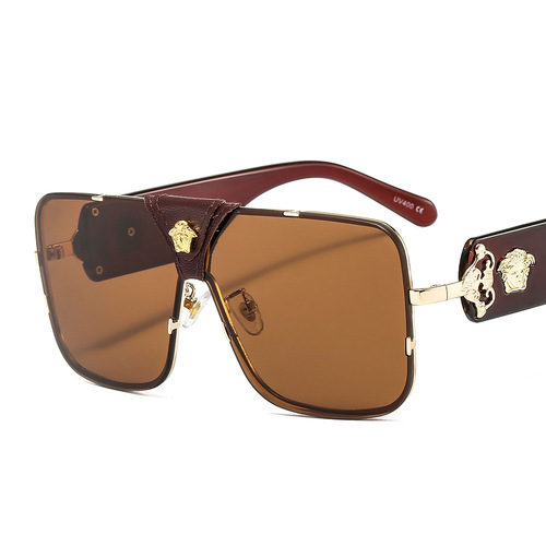 Human head metal one-piece grimace sunglasses men's and women's fashion colored sunglasses