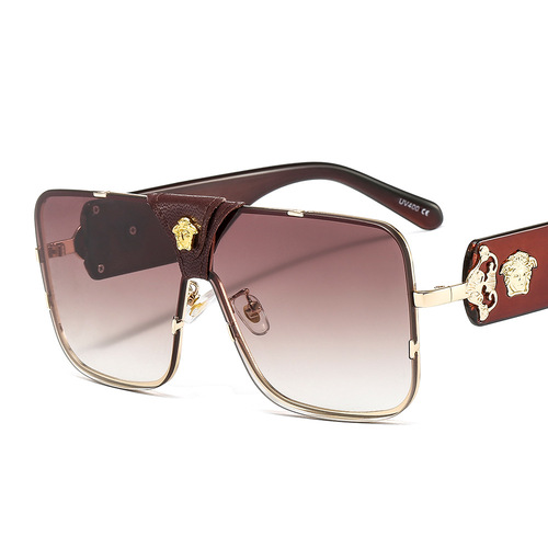 Human head metal one-piece grimace sunglasses men's and women's fashion colored sunglasses