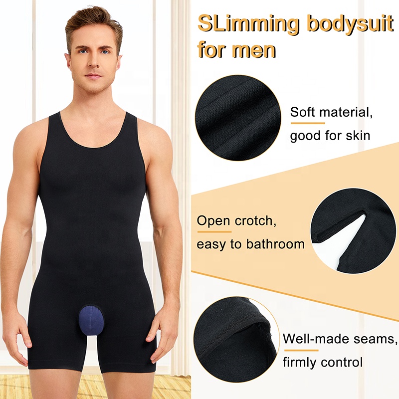 Seamless men's sleeveless Body Shapewear Slim-fit compression bodysuit Shapewear belly pajamas