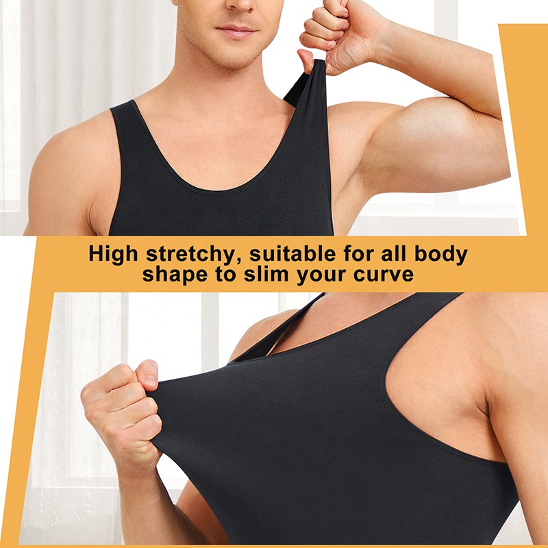 Seamless men's sleeveless Body Shapewear Slim-fit compression bodysuit Shapewear belly pajamas