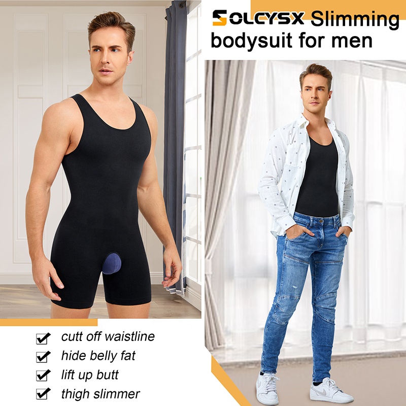 Seamless men's sleeveless Body Shapewear Slim-fit compression bodysuit Shapewear belly pajamas