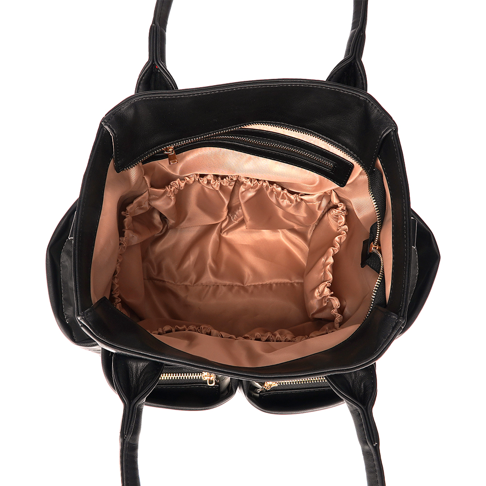 Waterproof black and brown diaper bag Multifunctional Mom diaper bag baby bag strap