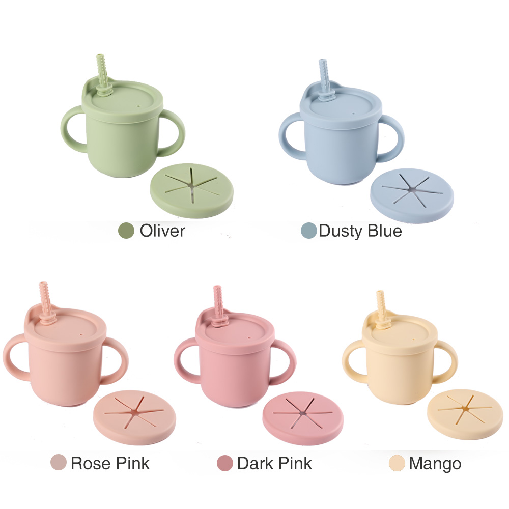 New Design silicone feeding accessories recycled drinking snack sippy kids baby cup