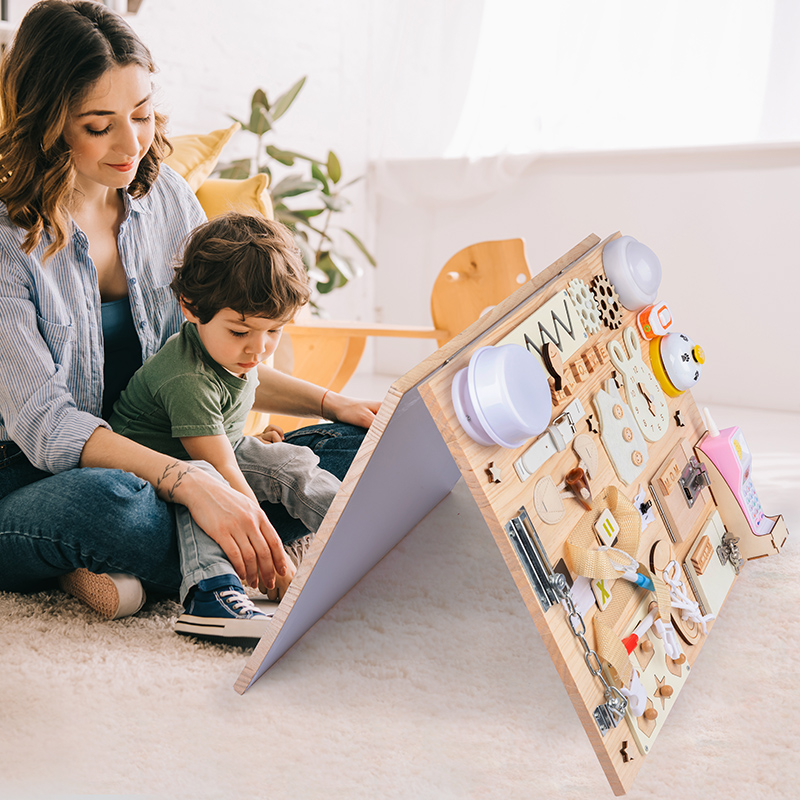 2021 Wooden toy Baby Children Sensory Toddler Toddler Busy board