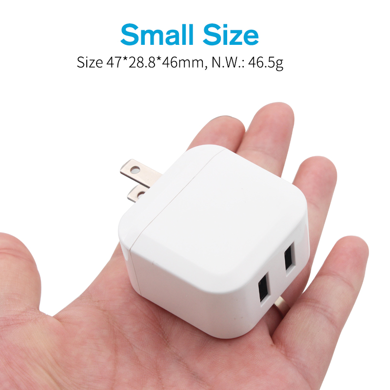 Portable 5V 2.4A Dual socket port USB Travel Quick Charger adapter for mobile phones and tablets pack of 2