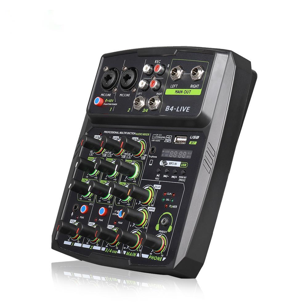 Demao B4-LIVE Phone live broadcast sound card home music production 4 channels mini audio mixer