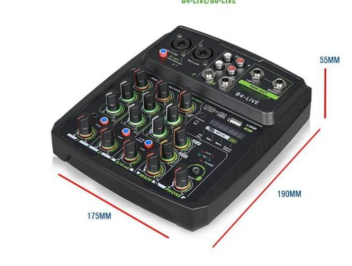 Demao B4-LIVE Phone live broadcast sound card home music production 4 channels mini audio mixer