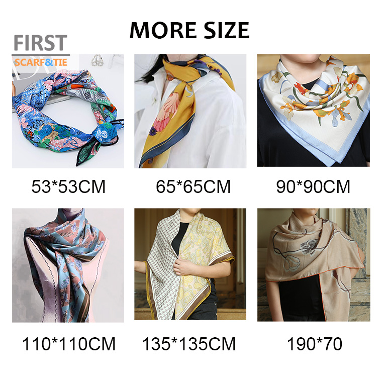 Printing Square Silk Scarves 100% Silk Scarf