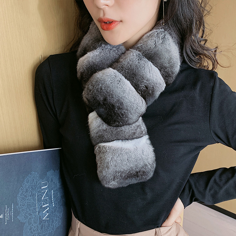Women And Authentic Fur Scarf For The Cold Winter In Europea USA Canada Luxury Fur Shawl Muff