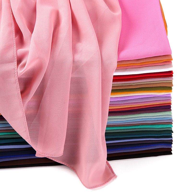 New malaysia solid color scarf fashion women peal chiffon headscarf 