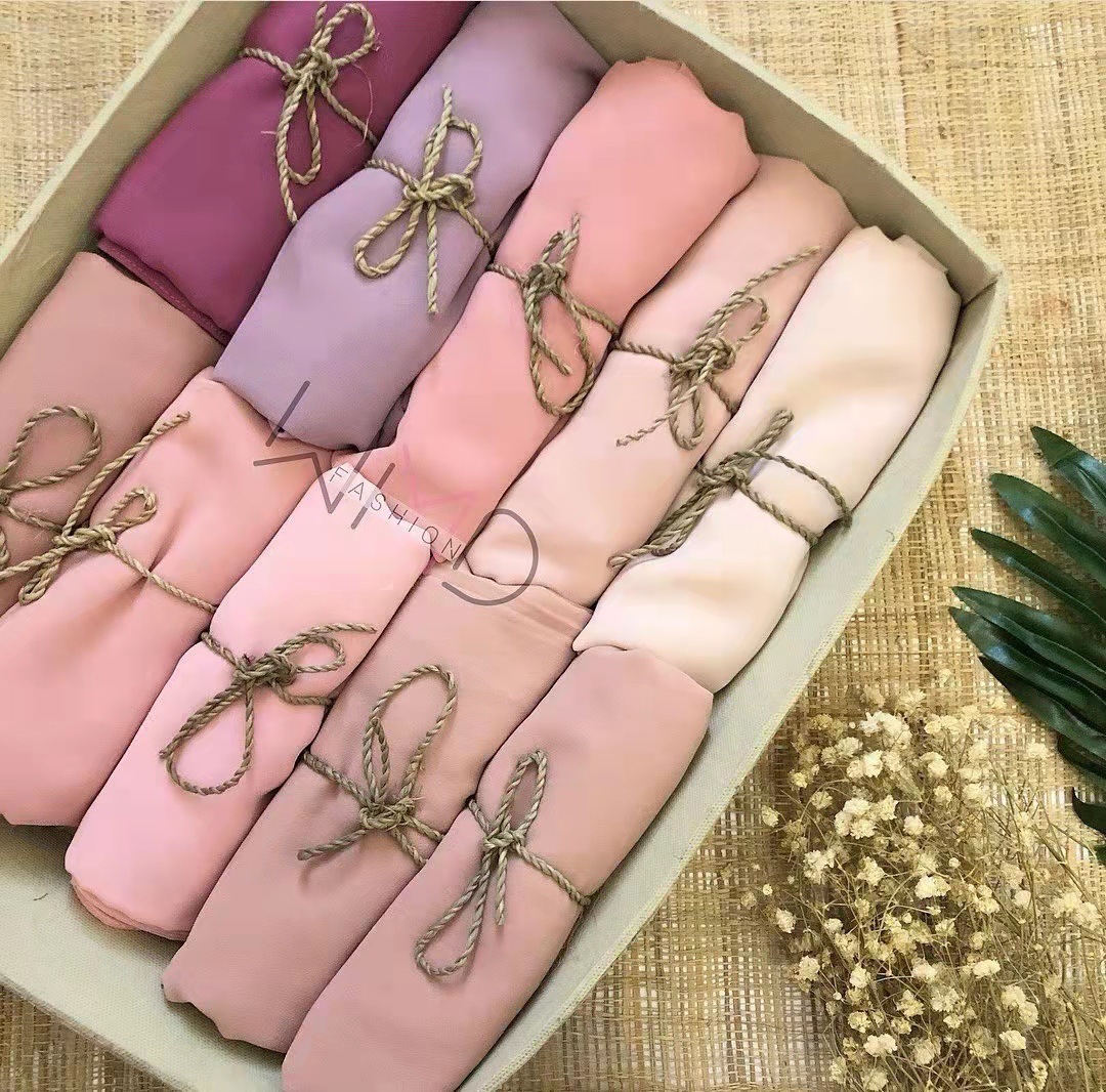 New not see through  premium chiffon hijab chiffon solid color high quality pearl chiffon hijab scarf