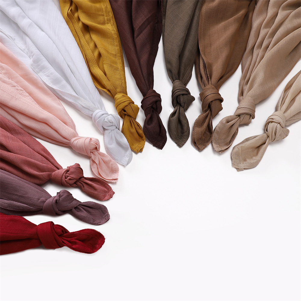 16 colors Women Plain Cotton Hijab Scarf
