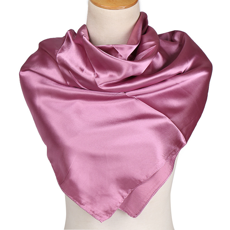 90*90 Large Hijab Solid Color Polyester New Design Islamic Lady Shawl Muslim Woman Plain Silk Hijab Scarf