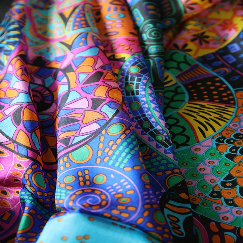 Silk Scarf Printed Silk Scarves Pure 100% High Quality Silk Plain Women Long