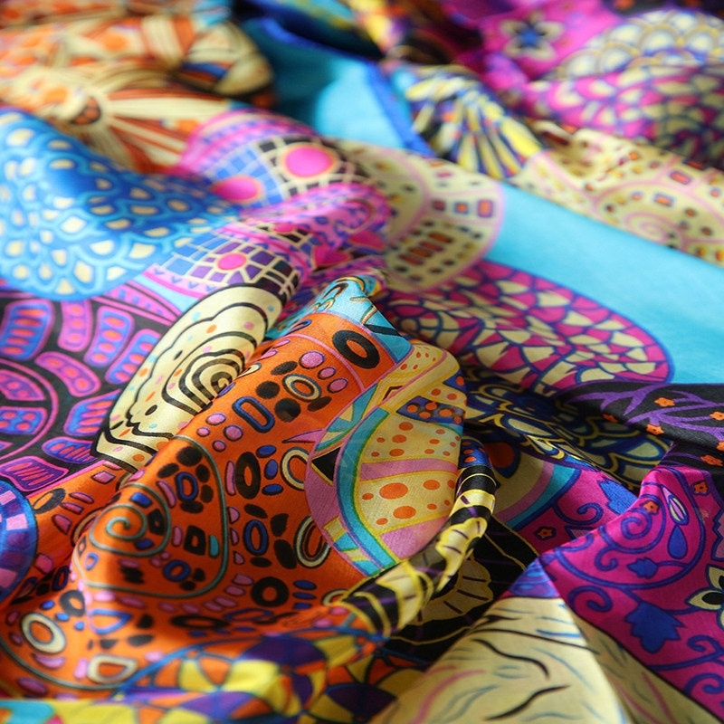 Silk Scarf Printed Silk Scarves Pure 100% High Quality Silk Plain Women Long