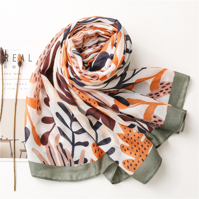 New Design Leopard Dot cotton Viscose Shawl Scarf Printing High Quality Neckerchief Autumn Winter Hijab Scarves