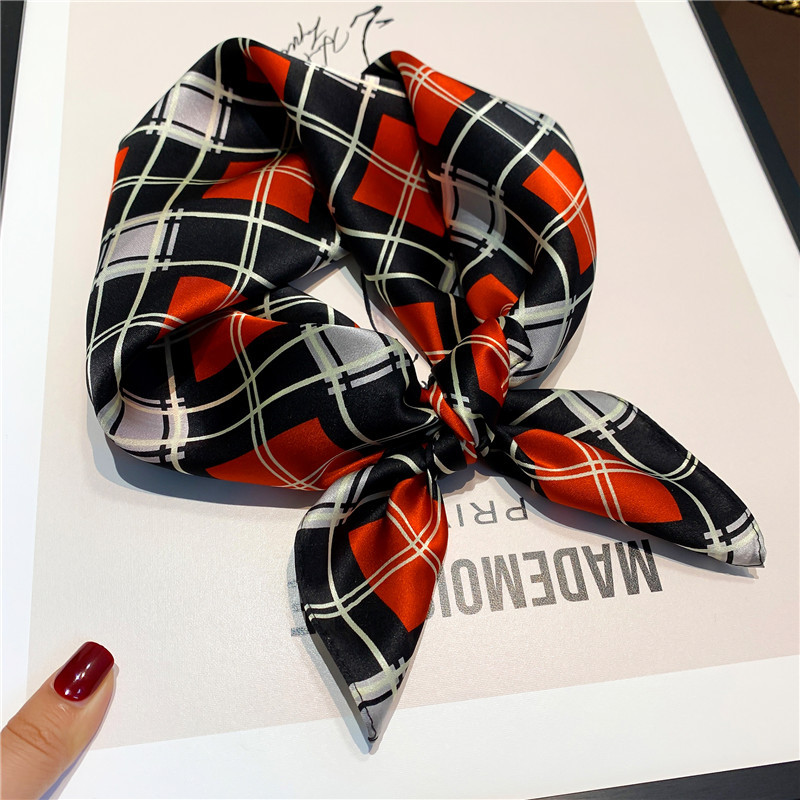 Luxury Silk Scarves For Women  Floral 100% Real Silk Scarf Square 53*53cm Mulberry Silk Scarves Hair Accessories