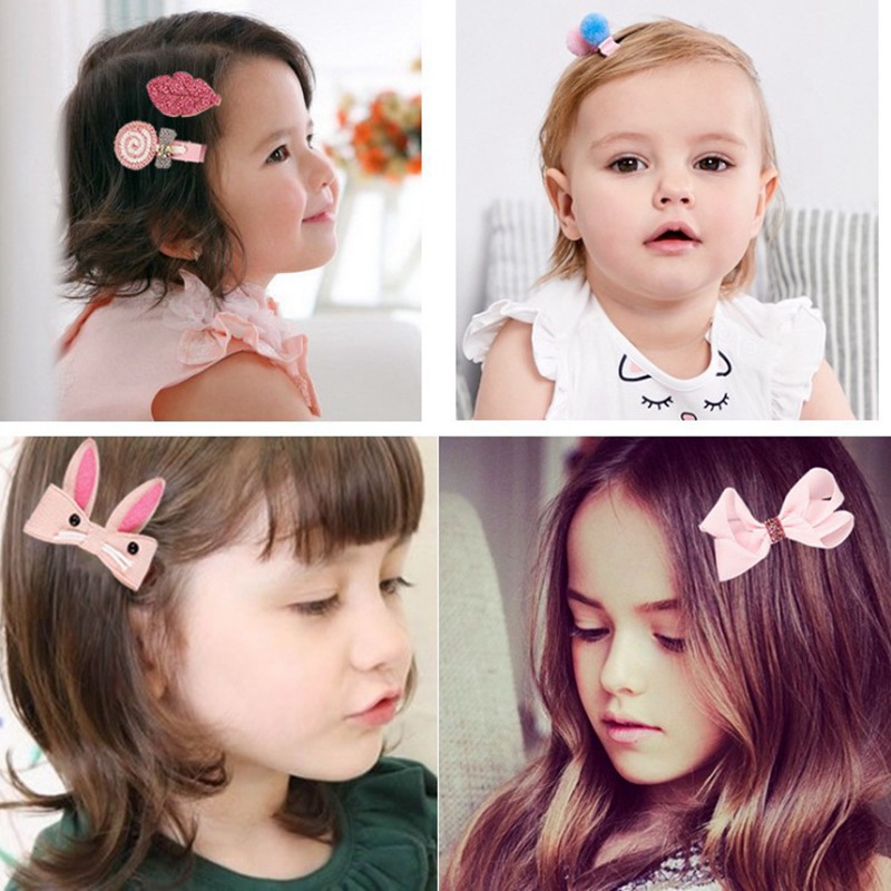 Fashion Cute Beautiful Children's Hair Accessories 18 Piece Sets Hair Clip Sets Rubber Hairpin