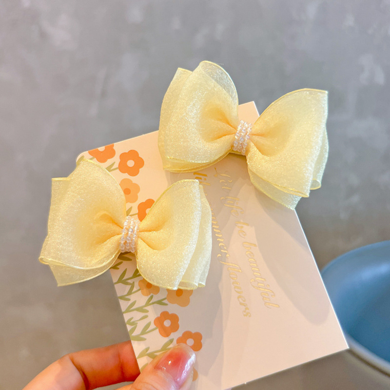 Three Layer Butterfly Girls' Hairpin Princess Headwear Snow Yarn Children's Hairpin