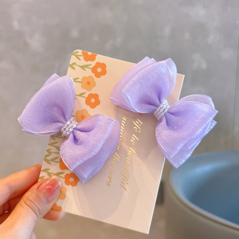 Three Layer Butterfly Girls' Hairpin Princess Headwear Snow Yarn Children's Hairpin