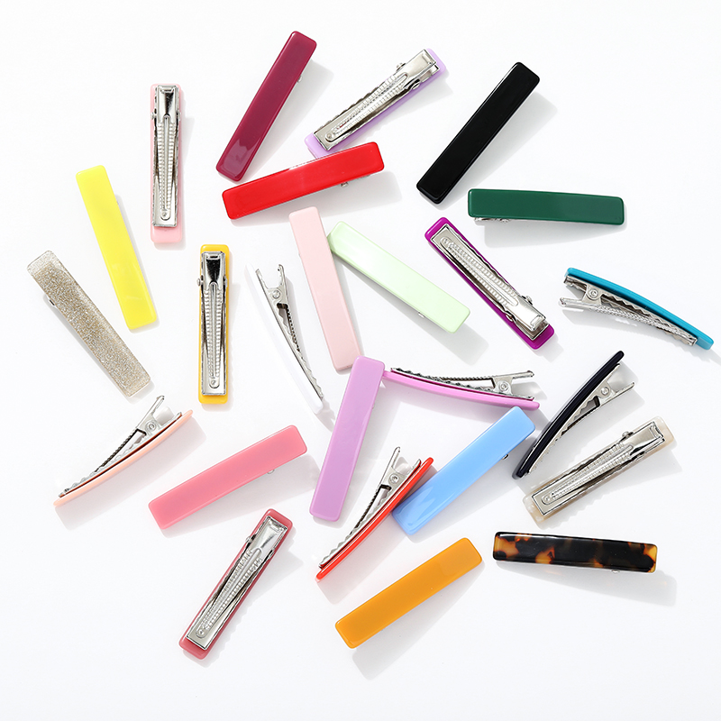 Rectangle Kids Girls Baby Hair Side Clips Grips Hairpin Acrylic Hair Accessories  Stock  Color*3PCS random