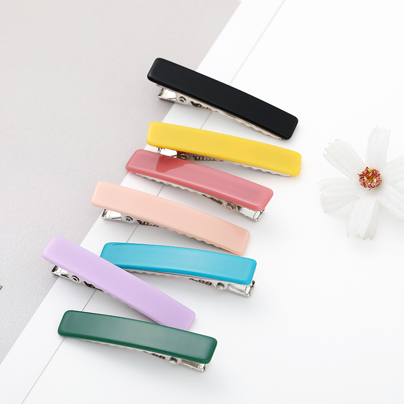 Rectangle Kids Girls Baby Hair Side Clips Grips Hairpin Acrylic Hair Accessories  Stock  Color*3PCS random