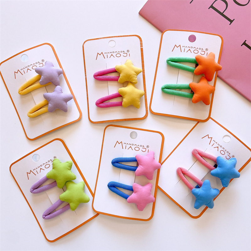 New children's spring solid color barrettes girls' baby fabric XINGXBBBaby clip bang side clip hairpin