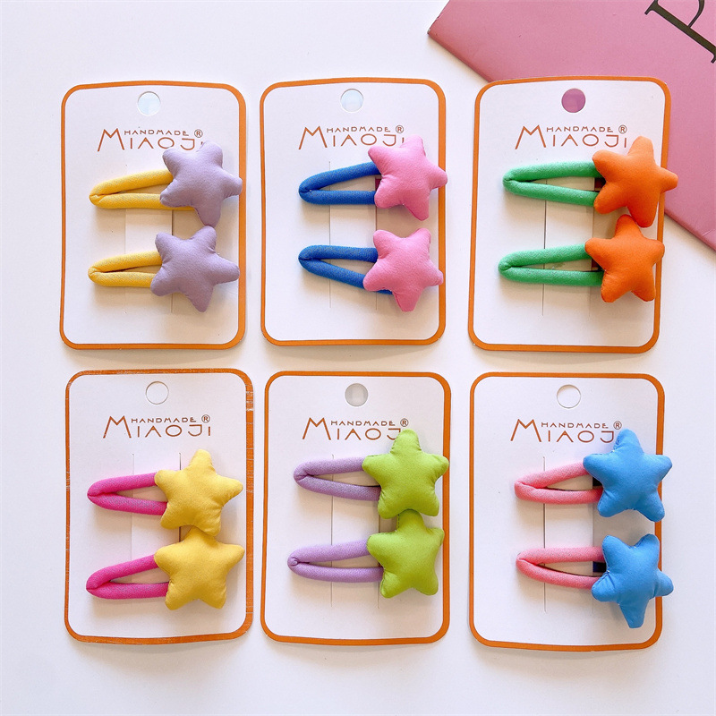 New children's spring solid color barrettes girls' baby fabric XINGXBBBaby clip bang side clip hairpin