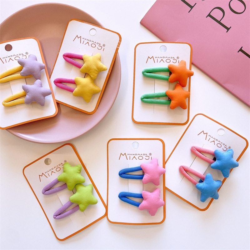 New children's spring solid color barrettes girls' baby fabric XINGXBBBaby clip bang side clip hairpin
