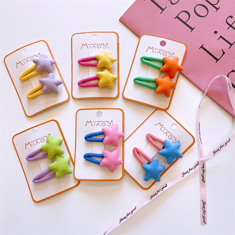 New children's spring solid color barrettes girls' baby fabric XINGXBBBaby clip bang side clip hairpin