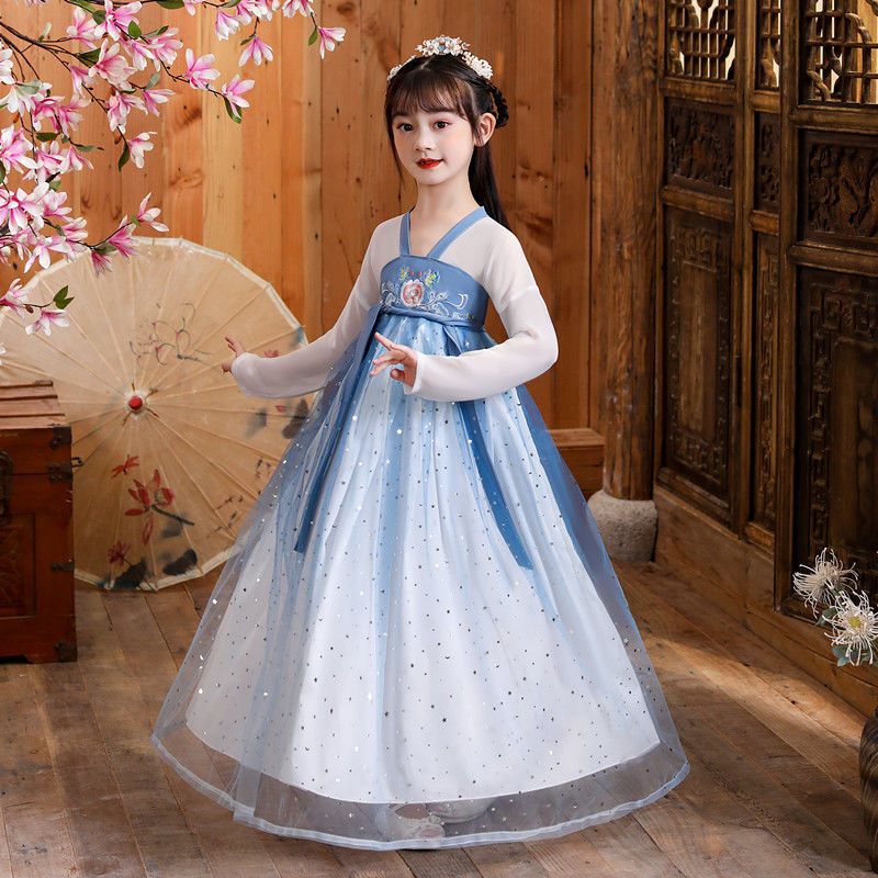 EC Girls Hanfu Chinese Style Spring and Summer Costumes Children's Performance Costumes Role-Playing Traditional Costume