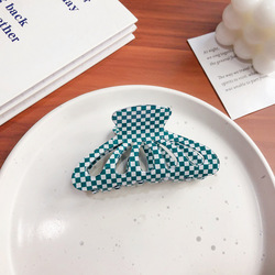 Ins Style Black White Checkerboard Grip French Retro Fashion Acrylic Hair Claw Clips