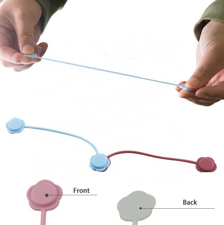 Reusable Muti-use Silicone Magnetic Cable Clip Wire Twisty Ties Bands Earphone Cord Winder