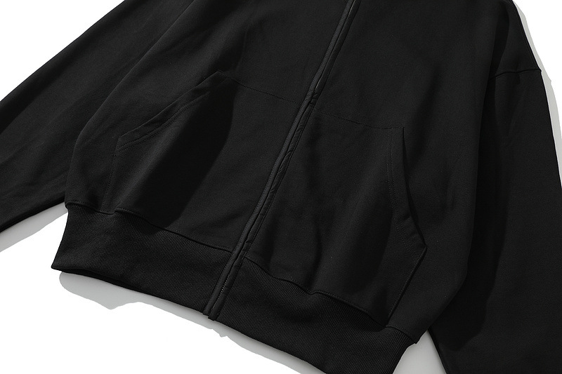 High Street Ninja Zip Cardigan Hooded Sweatshirt Men's Vibe Style Washed and Distressed Solid Jackets