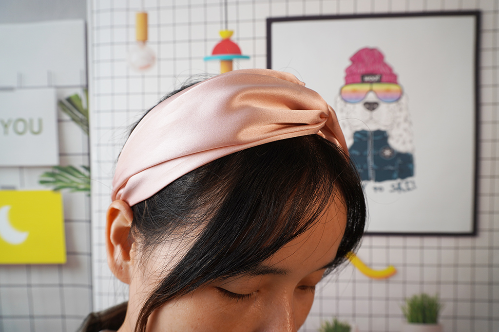 Popular  elastic luxury wraps  wide makeup silk headband