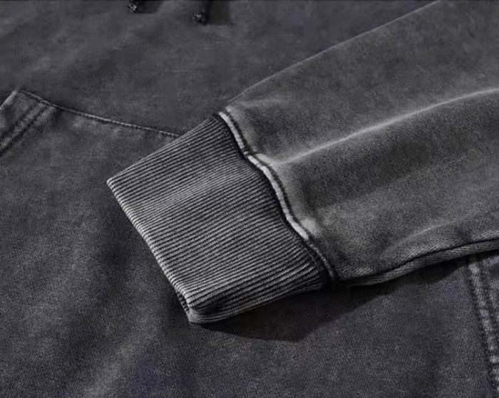 Heavyweight blank vintage hoodies plus size men's rhinestone hoodies acid wash hoodie men