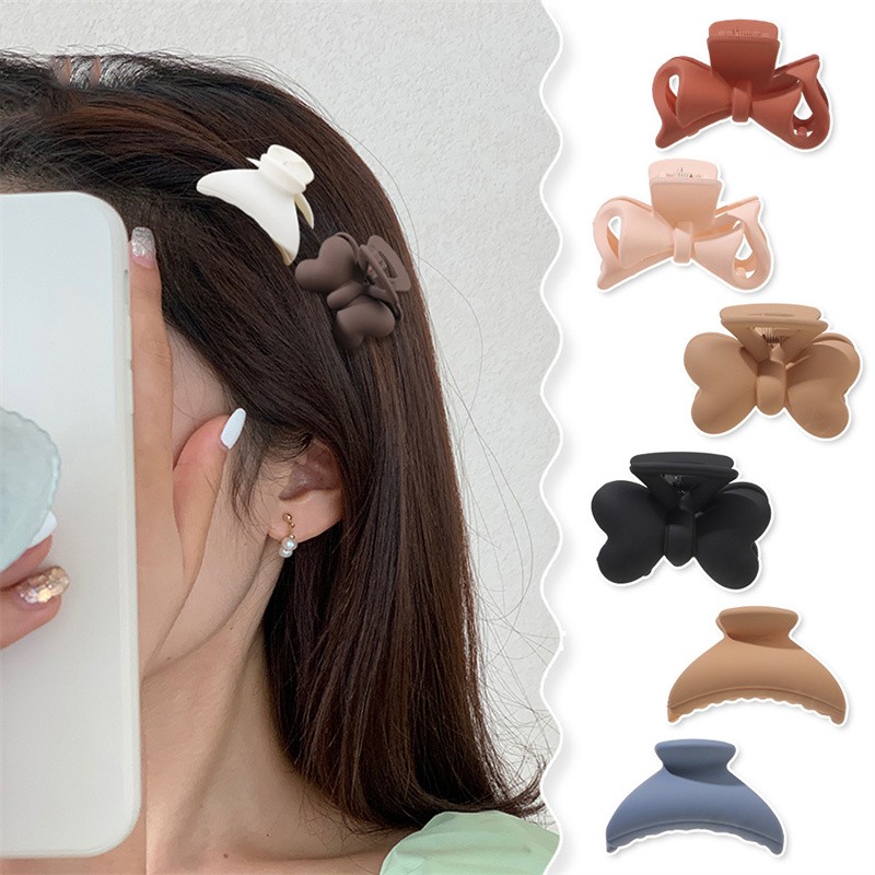 Hair Claw clip frosted hair clip Bangs Shark clip Women Girls Hair accessories Headwear Party gift 6 pieces random