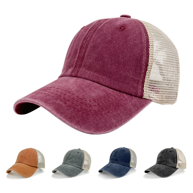 Cap Boy Pakistan Distressed Trucker Hat New Model Mesh La Headwear Blank 6 Panel Lady Woman Vintage Mesh Baseb