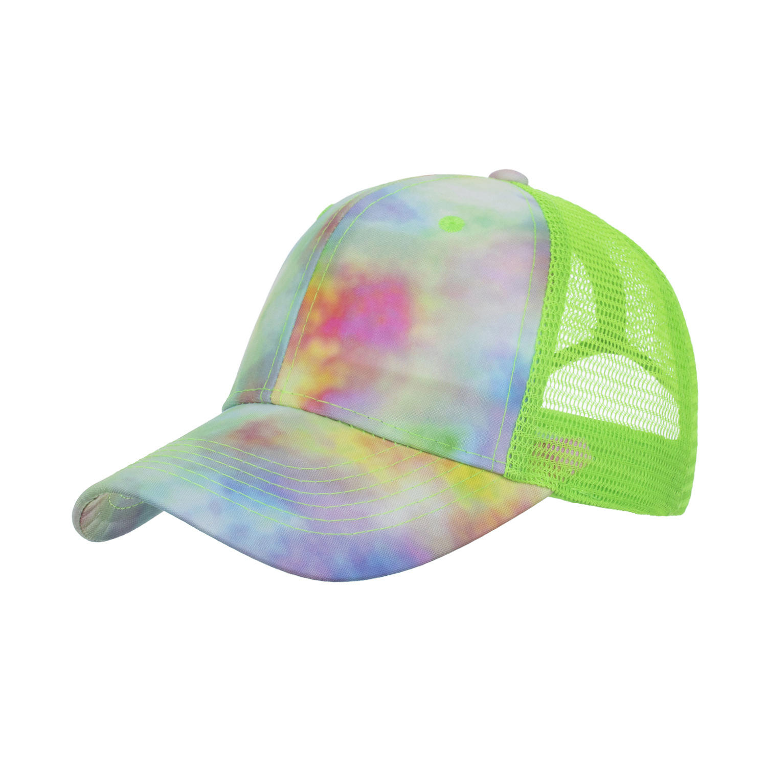 Fashion Women Spring Summer Printed Net Baseball Bandhnu Cap Duck Tongue Sun Camouflage Tie Dye Trucker Hat